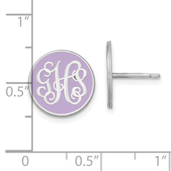 XNE32SS SS/Rhodium-plated Round Monogram w/Epoxy Post Earrings