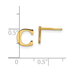 XNE46GP_C Sterling Silver Gold-plated Letter C Initial Post Earrings