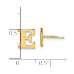 XNE46GP_E Sterling Silver Gold-plated Letter E Initial Post Earrings