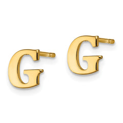 XNE46GP_G Sterling Silver Gold-plated Letter G Initial Post Earrings