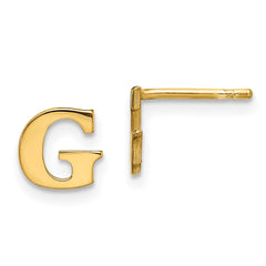 XNE46GP_G Sterling Silver Gold-plated Letter G Initial Post Earrings
