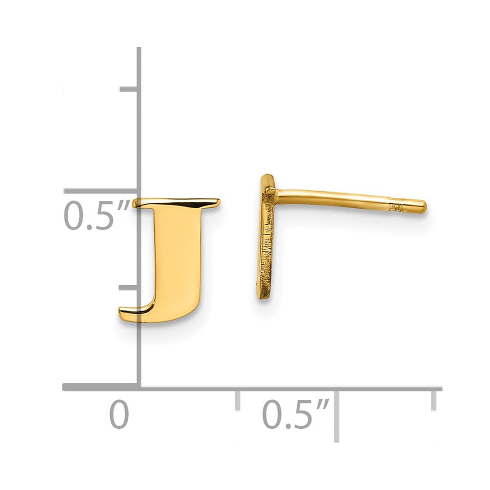 XNE46GP_J Sterling Silver Gold-plated Letter J Initial Post Earrings