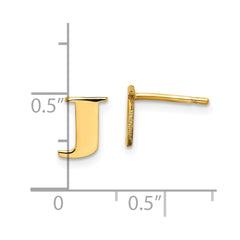 XNE46GP_J Sterling Silver Gold-plated Letter J Initial Post Earrings