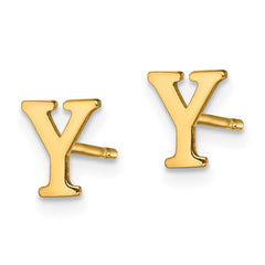XNE46GP_Y Sterling Silver Gold-plated Letter Y Initial Post Earrings