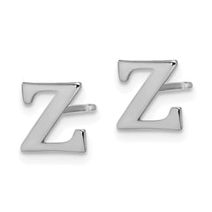 XNE46SS_Z Sterling Silver Rhodium-plated Letter Z Initial Post Earrings