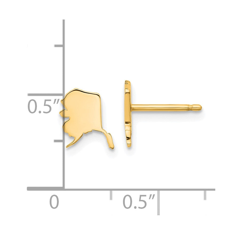 XNE50GP-AK Sterling Silver/Gold-plated Alaska State Earrings