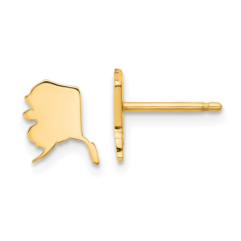 XNE50GP-AK Sterling Silver/Gold-plated Alaska State Earrings