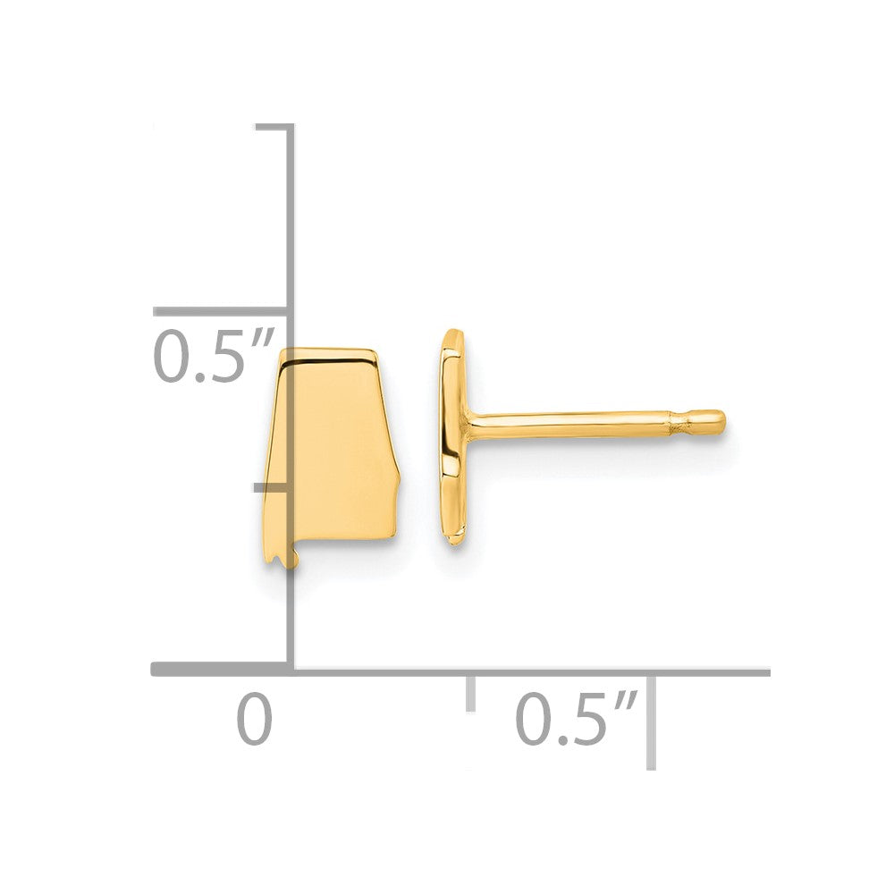 XNE50GP-AL Sterling Silver/Gold-plated Alabama State Earrings
