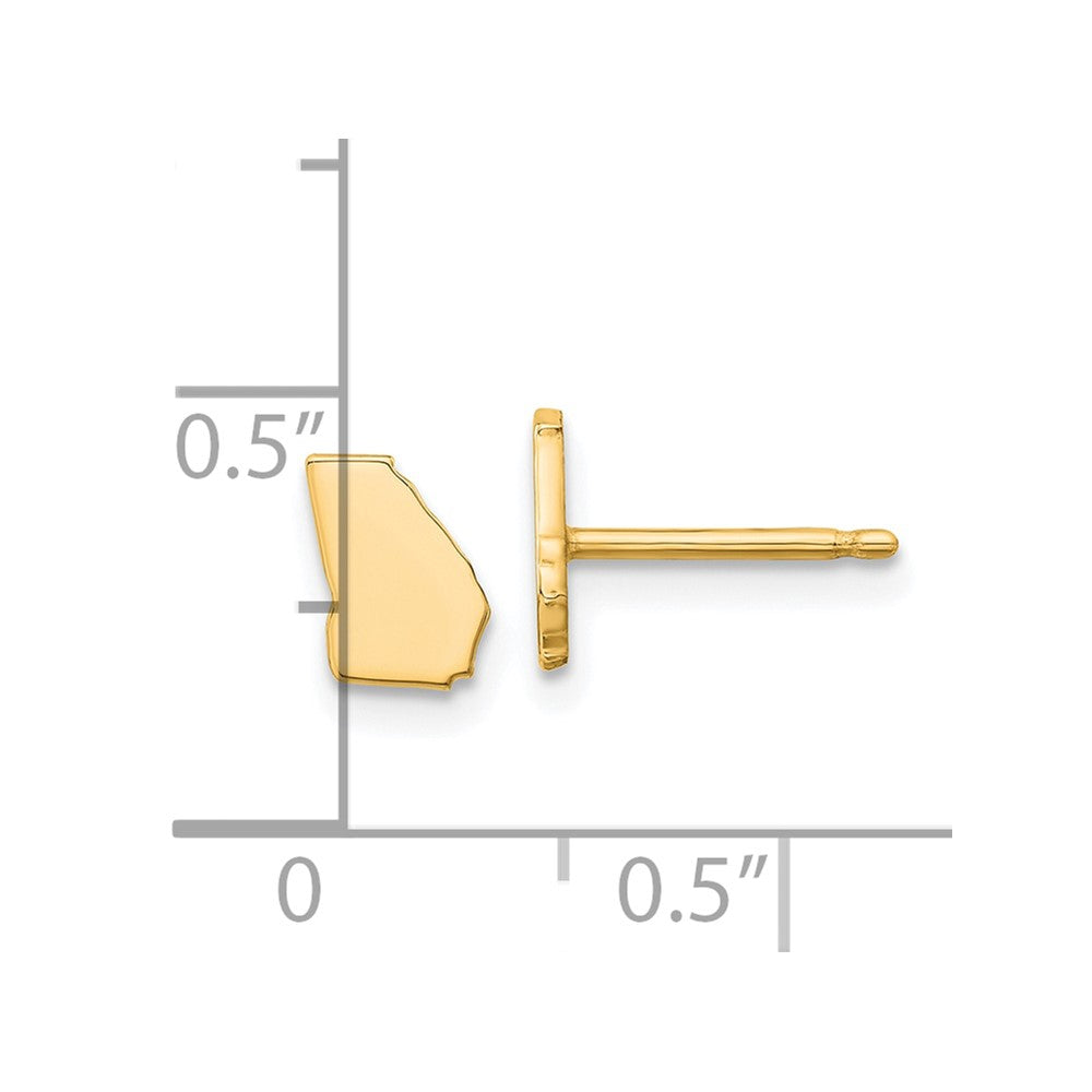 XNE50GP-GA Sterling Silver/Gold-plated Georgia State Earrings