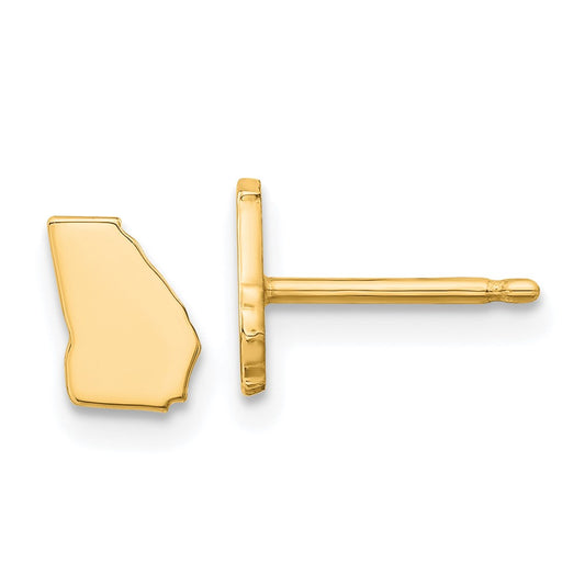 XNE50GP-GA Sterling Silver/Gold-plated Georgia State Earrings