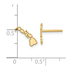 XNE50GP-HI Sterling Silver/Gold-plated Hawaii State Earrings