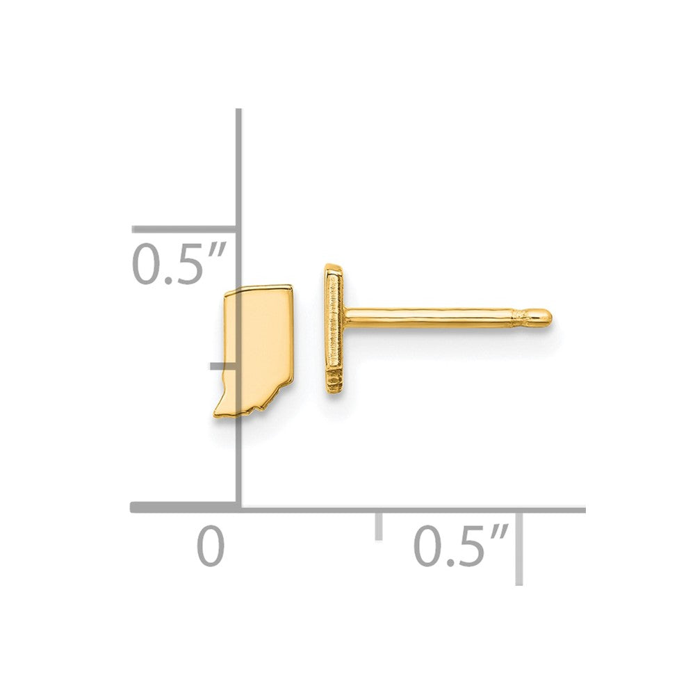 XNE50GP-IN Sterling Silver/Gold-plated Indiana State Earrings