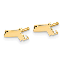 XNE50GP-MA Sterling Silver/Gold-plated Massachusetts State Earrings