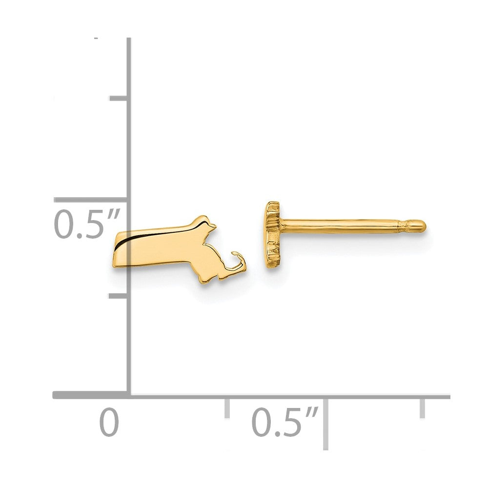 XNE50GP-MA Sterling Silver/Gold-plated Massachusetts State Earrings