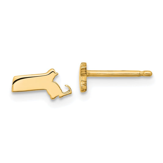 XNE50GP-MA Sterling Silver/Gold-plated Massachusetts State Earrings