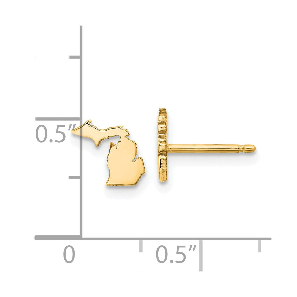 XNE50GP-MI Sterling Silver/Gold-plated Michigan State Earrings