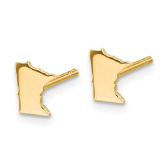XNE50GP-MN Sterling Silver/Gold-plated Minnesota State Earrings
