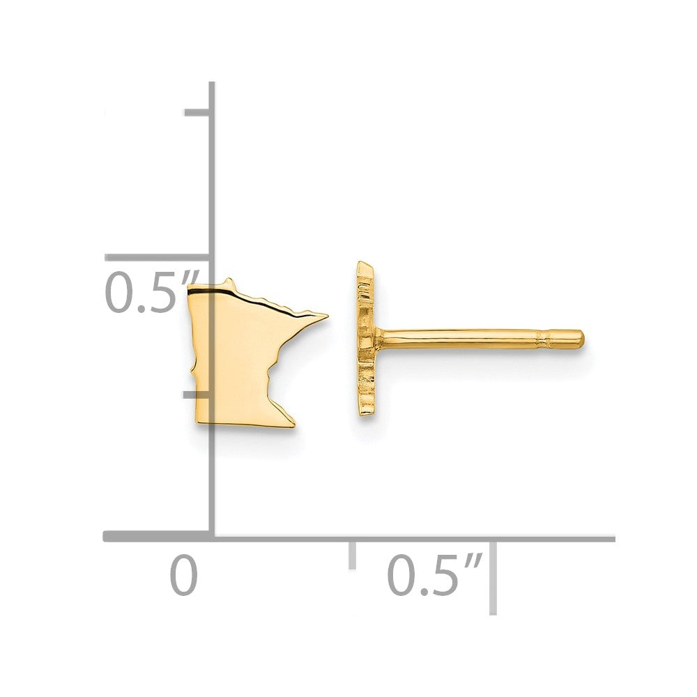 XNE50GP-MN Sterling Silver/Gold-plated Minnesota State Earrings