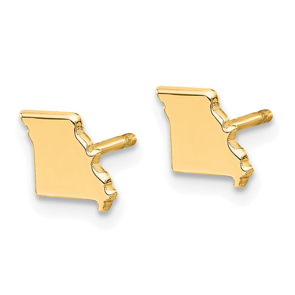 XNE50GP-MO Sterling Silver Gold-plated Missouri State Earrings