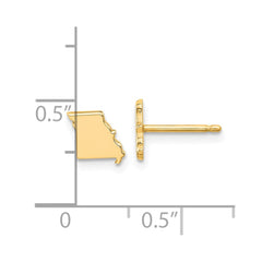 XNE50GP-MO Sterling Silver Gold-plated Missouri State Earrings