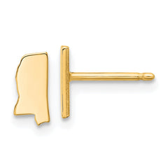 XNE50GP-MS Sterling Silver/Gold-plated Mississippi State Earrings