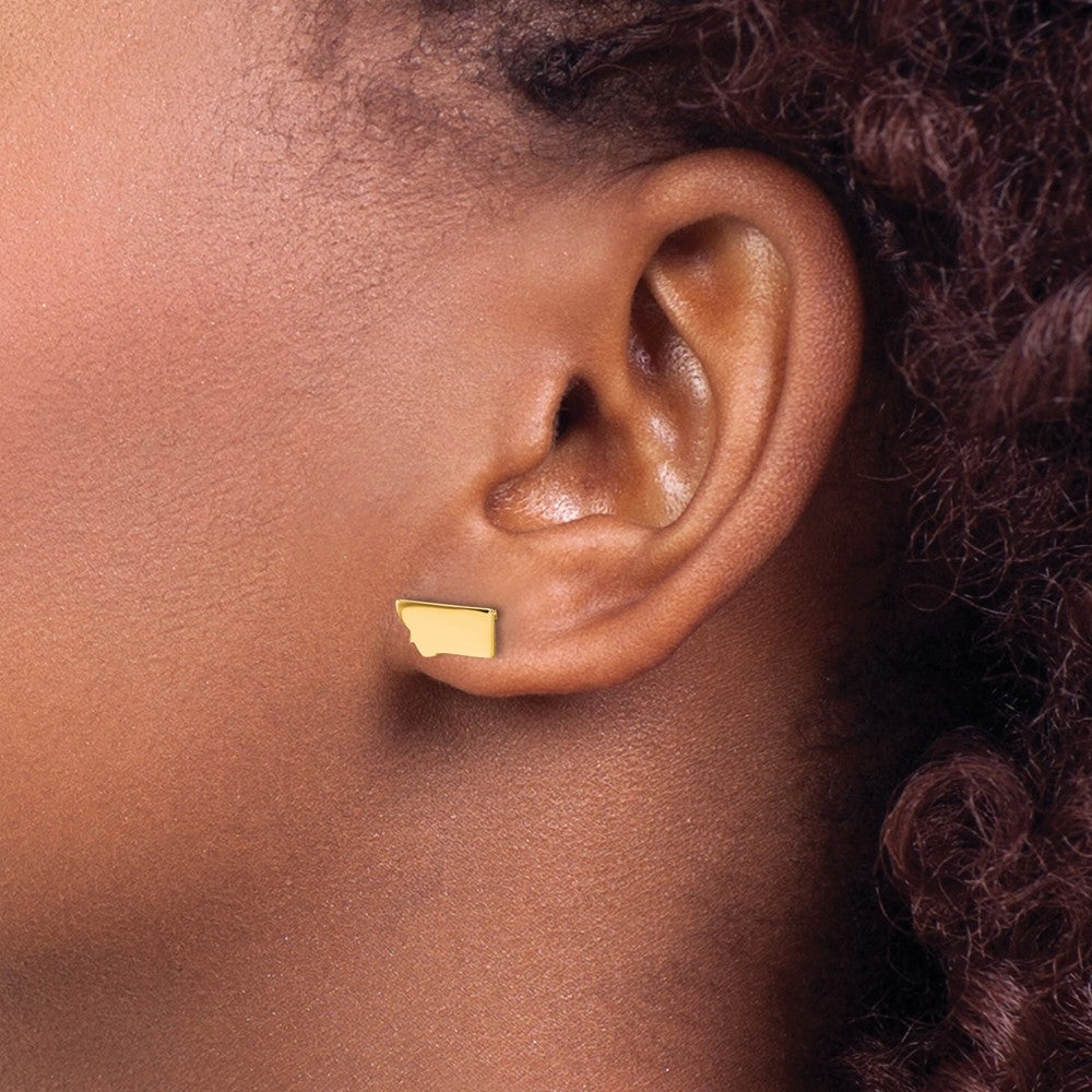 XNE50GP-MT Sterling Silver/Gold-plated Montana State Earrings