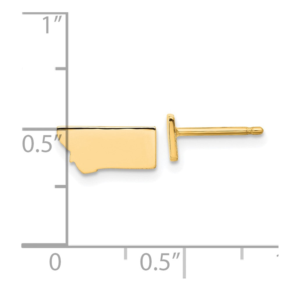 XNE50GP-MT Sterling Silver/Gold-plated Montana State Earrings