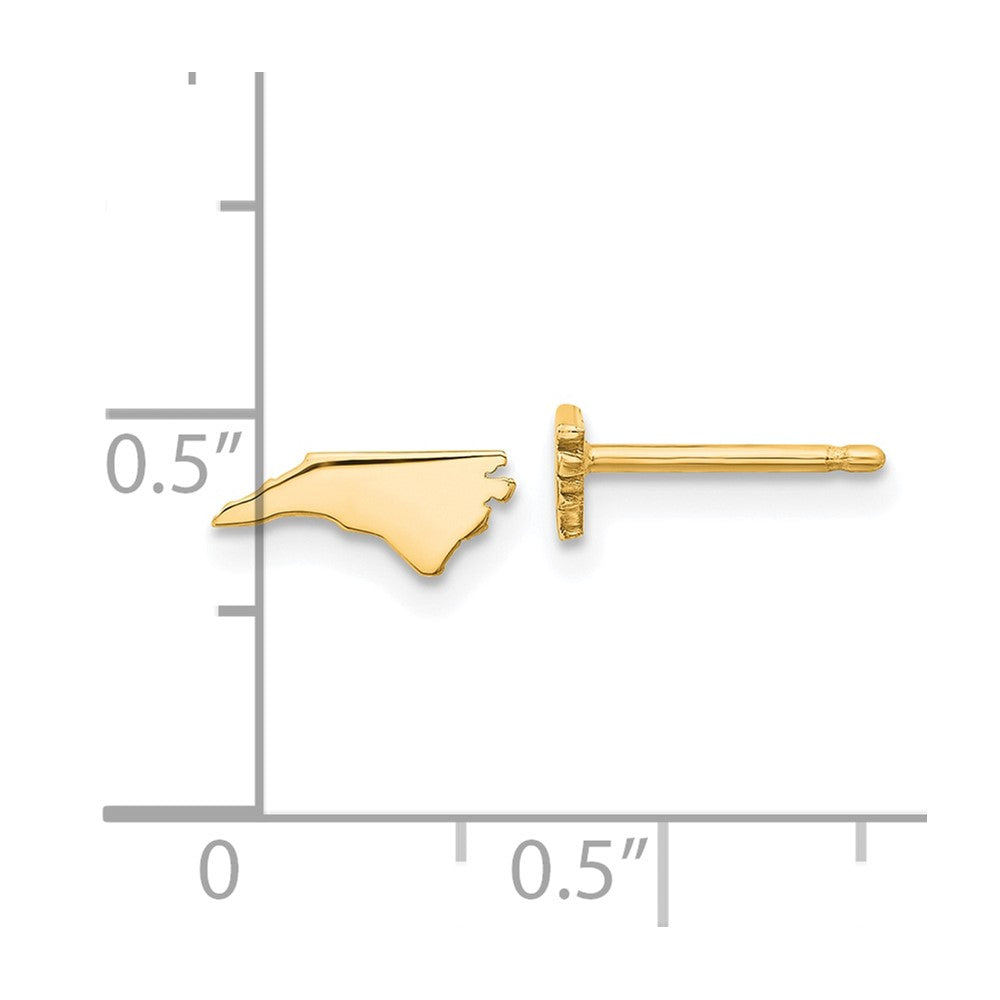 XNE50GP-NC Sterling Silver/Gold-plated North Carolina State Earrings