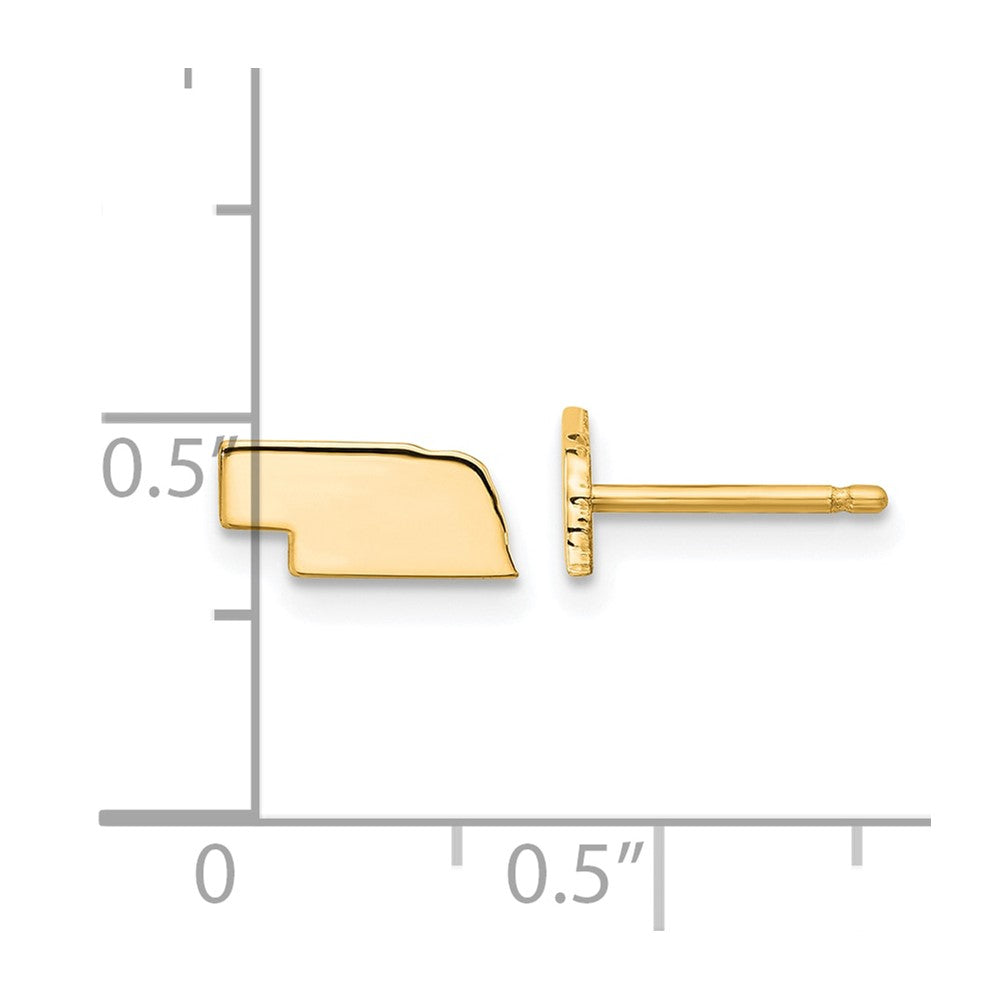 XNE50GP-NE Sterling Silver/Gold-plated Nebraska State Earrings