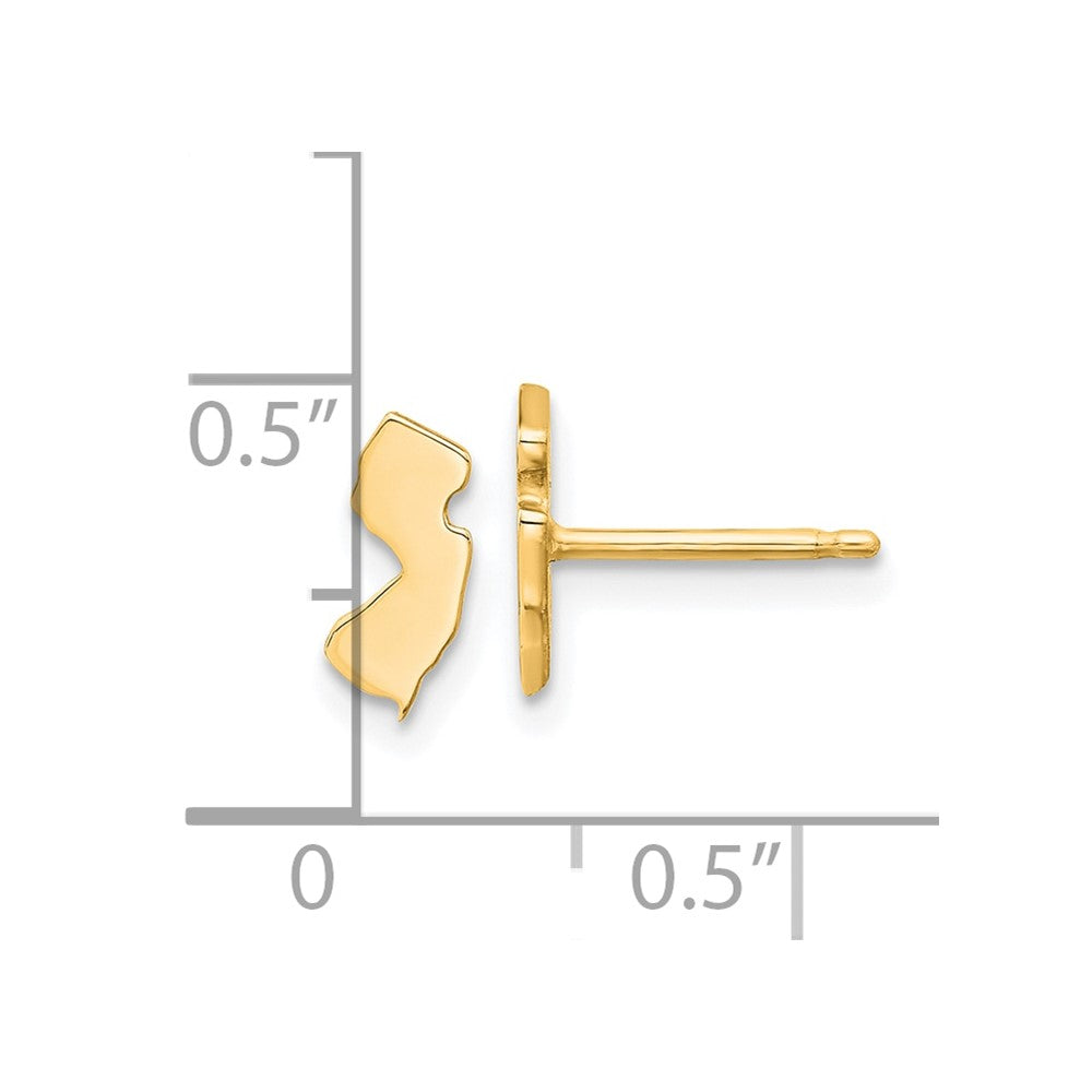 XNE50GP-NJ Sterling Silver/Gold-plated New Jersey State Earrings