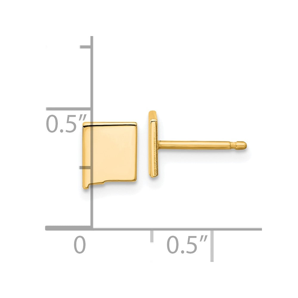 XNE50GP-NM Sterling Silver/Gold-plated New Mexico State Earrings