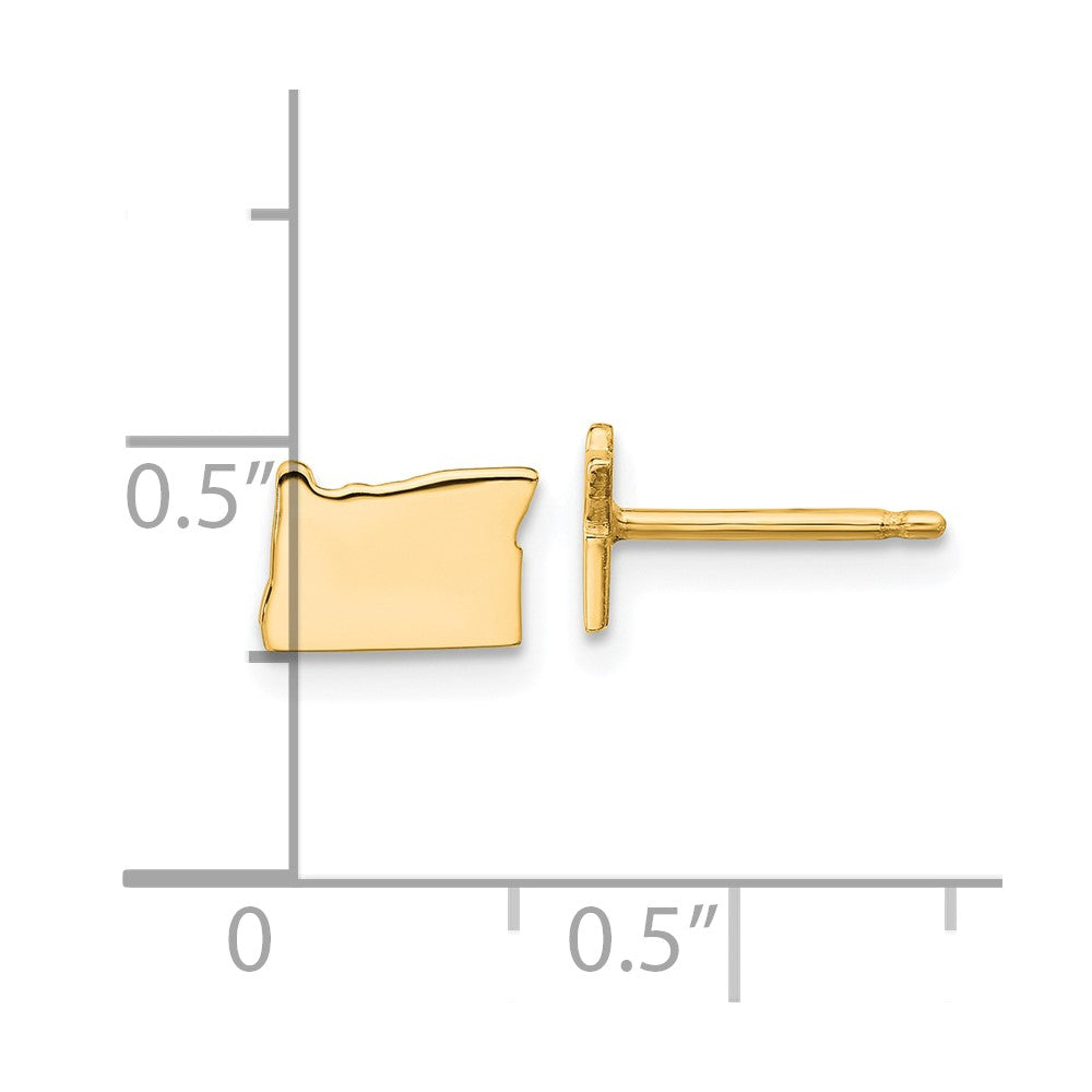XNE50GP-OR Sterling Silver/Gold-plated Oregon State Earrings