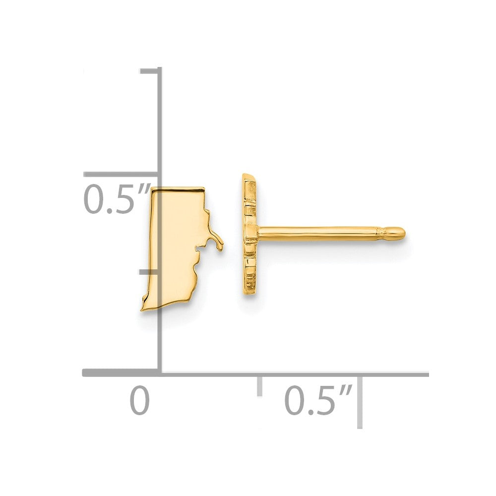 XNE50GP-RI Sterling Silver/Gold-plated Rhode Island State Earrings