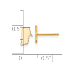 XNE50GP-RI Sterling Silver/Gold-plated Rhode Island State Earrings