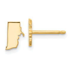 XNE50GP-RI Sterling Silver/Gold-plated Rhode Island State Earrings
