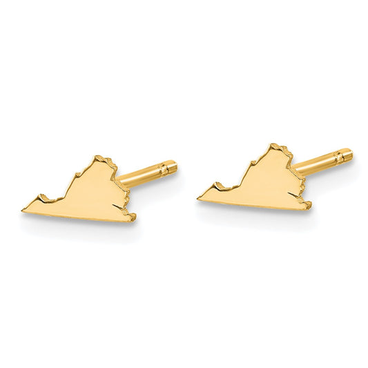 XNE50GP-VA Sterling Silver/Gold-plated Virginia State Earrings