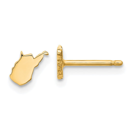 XNE50GP-WV Sterling Silver/Gold-plated West Virginia State Earrings
