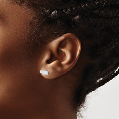 XNE50SS-NE Sterling Silver/Rhodium-plated Nebraska State Earrings