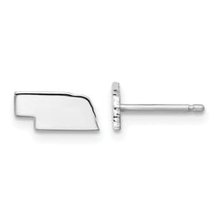 XNE50SS-NE Sterling Silver/Rhodium-plated Nebraska State Earrings