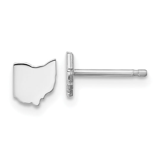 XNE50SS-OH Sterling Silver/Rhodium-plated Ohio State Earrings