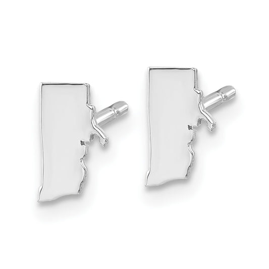 XNE50SS-RI Sterling Silver/Rhodium-plated Rhode Island State Earrings