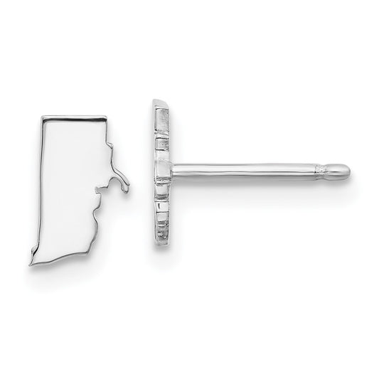 XNE50SS-RI Sterling Silver/Rhodium-plated Rhode Island State Earrings