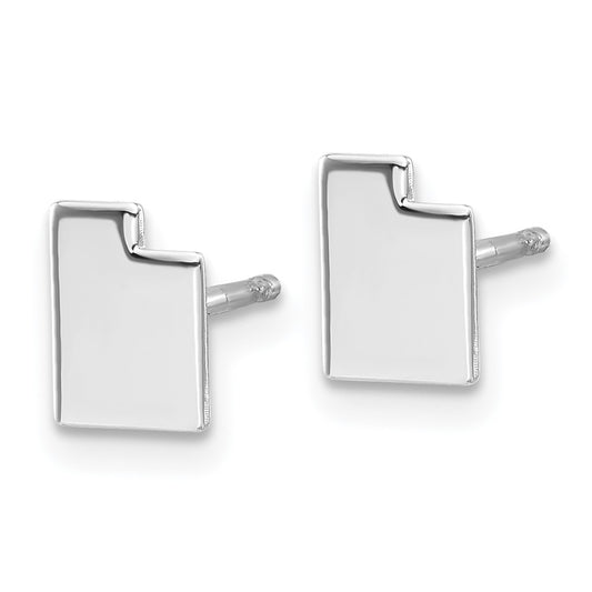 XNE50SS-UT Sterling Silver/rhodium-plated Utah State Earrings