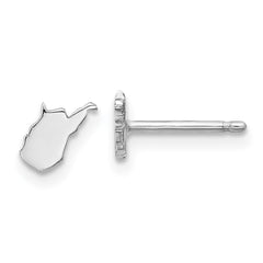 XNE50SS-WV Sterling Silver/Rhodium-plated West Virginia State Earrings