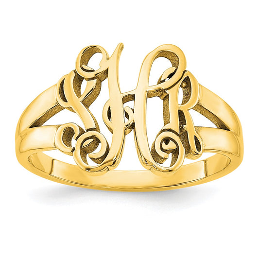 Sterling Silver/Gold-plated Monogram Ring