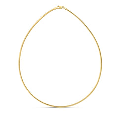 Yellow Gold Polished Lite Omega Necklace