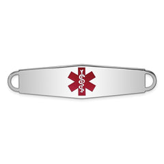 Sterling Silver Rhodium-plated Medical ID Plate XSM11