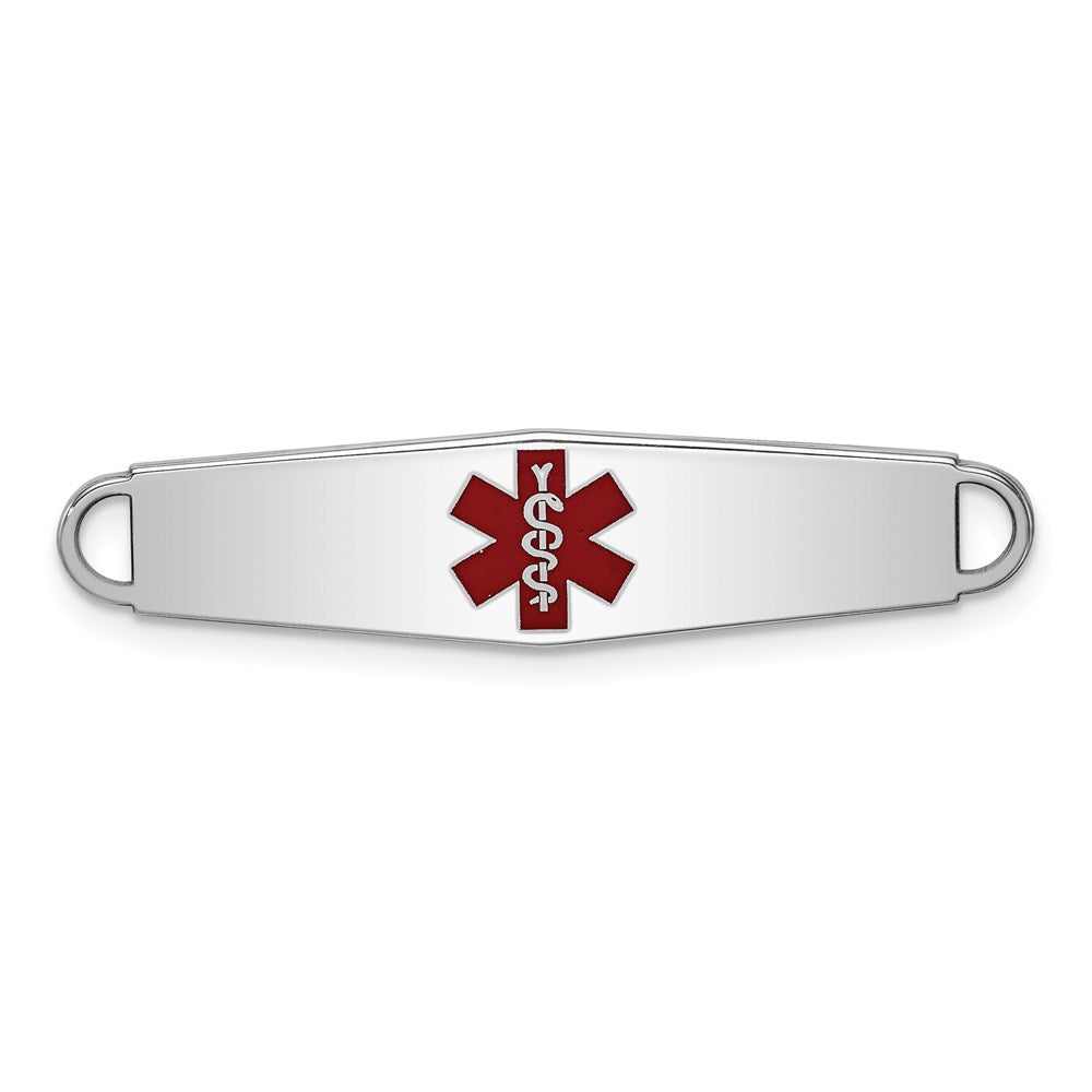 Sterling Silver Rhodium plated Medical ID Plate XSM13
