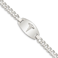 Sterling Silver Medical Jewelry Curb Link Bracelet XSM156