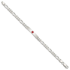 Sterling Silver Polished Medical Figaro Anchor Link ID Bracelet XSM160